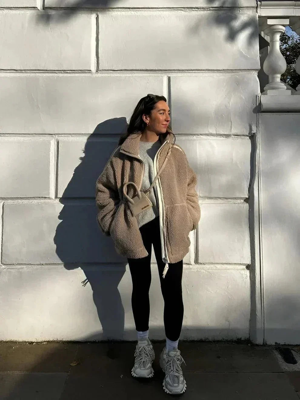 Oversized Fleece Zip-Up Jacket