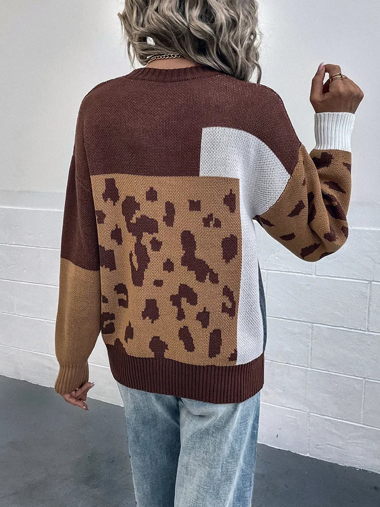 Bold Patchwork Knit Sweater