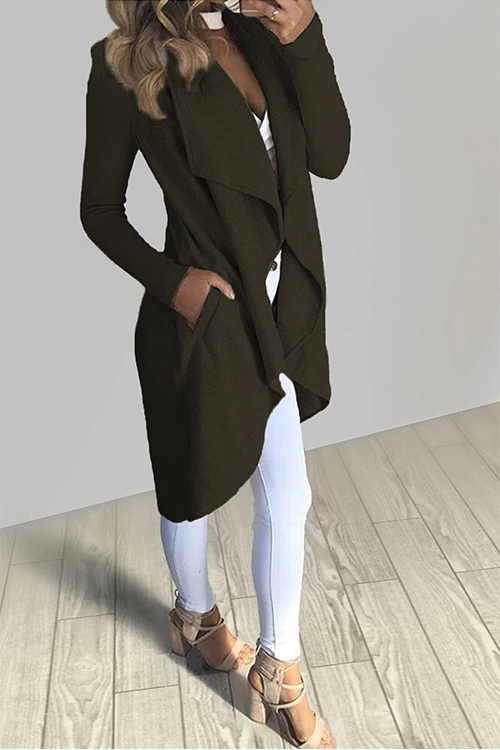 Clidress Long Big Lapel Wind Coat