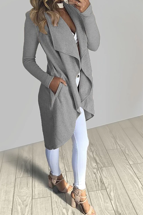 Clidress Long Big Lapel Wind Coat
